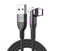 Statik PowerPivot Câble USB vers USB C à 90 degrés 12 W Câble à angle droit avec tête pivotante à 360°, câble de chargement USB de type C, câble USB A vers USB C de 1 m