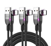 Statik PowerPivot Lot de 3 Câbles USB C 12 W - Angle Droit Avec Tête Rotative à 360° - Chargement Type C, Pivotant à 90 Degrés