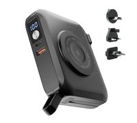 STATIK SmartCharge Pro Batterie externe de voyage avec prise d'alimentation et câbles intégrés, 15 000 mAh, utilisable dans le monde entier, compatible avec iPhone, Samsung et Apple Watch, noir