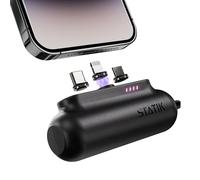 Statik Snap-N-Charge Lot de 3 mini banques d'alimentation portables pour tous les appareils, adaptateurs magnétiques 3 en 1 (USB-C, micro USB, iProduct) compacts 3200 mAh 10 W Noir