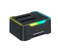 STATION 2xHDD SATA SORTIES USB V3 BLACK STATION 2xHDD ABS ILLUMINATED 12tb