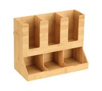 Station à café, organisateur de boissons polyvalent, 1 pièce, support à condiments pour thé, support à café en bois, comptoir peu encombrant, pour sachets de thé, couvercles de sirop, collations