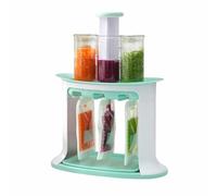 Station à presser pour aliments faits maison pour bébé, station de remplissage pour purée d'aliments avec 5 sachets réutilisables pour bébés et tout-petits, passe au lave-vaisselle et sans BPA