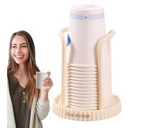 Station À Tasses - Base Noire Beige , Support Empilable Vertical, Investissement À Longue Durée De Vie Et Organisateur D'hygiène Sans Encombrement | Rangement Multifonctionnel Pour Les Fournitu