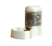 Station à vaisselle pour félin, système de croquettes autoservant, réservoir à haut volume, bouteille d'alimentation en eau, appareil d'alimentation automatique, petit bol canin, boîtier blanc