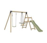 Station balançoire et vis-à-vis ARBOUSIER en bois H190cm marron