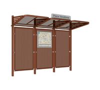 Station bus Conviviale bardages acier Aspect Corten - Sans bardage latéral - PROCITY - 529435.S025