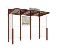 Station bus Conviviale bardages verre Aspect Corten - Bardages à gauche et droite - PROCITY - 529362.S025