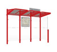 Station bus Conviviale bardages verre RAL3020 - Bardage à droite - PROCITY - 529361.3020