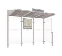 Station bus Conviviale bardages verre RAL7044 - Bardage à droite - PROCITY - 529361.7044