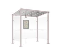 Station bus Milan RAL7044 - 2500 mm - Deux bardages latéraux - PROCITY - 529242.7044