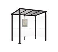 Station bus Milan RAL9005 - 2500 mm - Un bardage latéral - PROCITY - 529240.9005