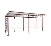 Station bus Modulo Aspect Corten - 5000 mm - Vitrine et un bardage latéral - Sur platines - PROCITY - 599673.S025
