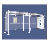 Station bus Province Agora RAL9010 - 5000 mm - une vitrine 2000mm et un bardage latéral - PROCITY - 529333.9010