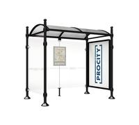 Station bus Province Boule RAL9005 - 2500 mm - une vitrine 2000mm et un bardage latéral - PROCITY - 529334.9005