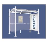 Station bus Province Boule RAL9010 - 2500 mm - une vitrine 2000mm et un bardage latéral - PROCITY - 529334.9010
