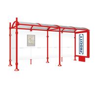 Station bus Province City RAL3020 - 5000 mm - un caisson lumineux et un bardage latéral - PROCITY - 529351.3020