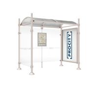 Station bus Province City RAL7044 - 2500 mm - une vitrine 2000mm et un bardage latéral - PROCITY - 529330.7044