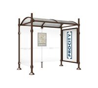 Station bus Province City RAL8017 - 2500 mm - une vitrine 2000mm et un bardage latéral - PROCITY - 529330.8017