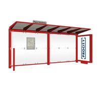 Station bus Venise RAL3020 - 5000 mm - un caisson d'affichage lumineux version LED - PROCITY - 529663L.3020