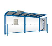 Station bus Venise RAL5010 - 5000 mm - une vitrine 2000mm et un bardage latéral - PROCITY - 529662.5010