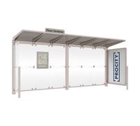 Station bus Venise RAL7044 - 5000 mm - une vitrine 2000mm et un bardage latéral - PROCITY - 529662.7044