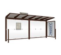 Station bus Venise RAL8017 - 5000 mm - une vitrine 2000mm et un bardage latéral - PROCITY - 529662.8017