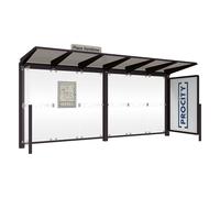 Station bus Venise RAL9005 - 5000 mm - une vitrine 2000mm et un bardage latéral - PROCITY - 529662.9005