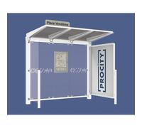 Station bus Venise RAL9010 - 2500 mm - une vitrine 2000mm et un bardage latéral - PROCITY - 529652.9010