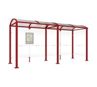 Station bus Voûte - poteaux carrés RAL3004 - 5000 mm - Bardage à droite - PROCITY - 529309.3004