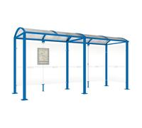 Station bus Voûte - poteaux carrés RAL5010 - 5000 mm - Bardage à droite - PROCITY - 529309.5010