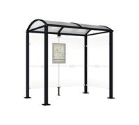 Station bus Voûte - poteaux carrés RAL9005 - 2500 mm - Bardage à droite - PROCITY - 529308.9005