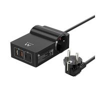 Station Charge USB GaN 65W.Rapide 4 Ports(2 USB-A+2 USB-C) PD3.0 PPS.Multiprise 2X Schuko 45° câble 1,5mt Prise Schuko 16A.pour MacBook Pro/Air,Ordinateur USB-C,iPhone 14/13/12,Samsung Galaxy,Xiaomi