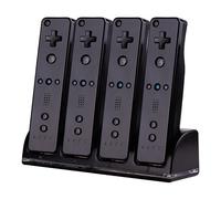 STATION CHARGEUR 4 Port MP power - Noir - Charge Support de Charge Station + 4 BATTERIE 2800mAh Pour Nintendo Wii WIIMOTE MANETTE Télécommande