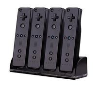 Station Chargeur 4 Port Mp Power - Noir - Charge Support De Charge Station + 4 Batterie 2800mah Pour Nintendo Wii Wiimote Manette Télécommande