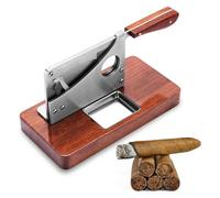 Station coupe-cigares de table avec cendrier, lame de guillotine robuste, design à coupe nette pour cigares jusqu'à 25 mm, construction en métal durable pour intérieur et extérieur, accessoires de