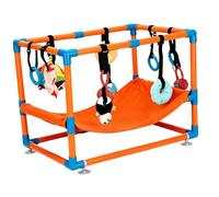 Station d ' activité pour Animaux de Compagnie avec Cadre de, O | Aire de repos du hamac, points d ' interaction des jouets suspendus, cadre en tube connecté avec quatre pieds ronds