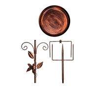 Station d ' alimentation pour bain d ' oiseaux en fer classique, bol de nourriture pour eau pour utilisation en extérieur, bol d ' alimentation en métal rural pour décors de jardin et de cour, bain
