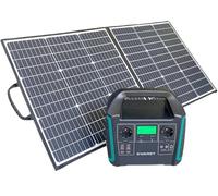 Station d’énergie portable SWAREY S1000 1000W + Panneau Solaire 100W, Capacité 725,76Wh, Recharge Secteur/Véhicule/Solaire, Onde Sinusoïdale Pure, Multiples Ports PD/QC3.0 pour Camping Van Urgence