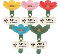 Station d'abreuvement en céramique en Forme de Fleur pour Abeilles et Papillons | Abreuvoir et mangeoire Faits Main | Hauteur réglable avec Support à piquer pour Jardin, terrasse et Balcon (All)