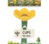Station d'abreuvement pour Abeilles en céramique en Forme de Fleur, Abreuvoir pour Insectes et colibris au Design Floral, Bol d'eau pour pollinisateurs d'extérieur pour,Yellow