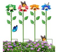 Station d'abreuvement pour jardin | 4 pièces distributeur d'eau avec piquet | Salle de bains Pour Et Papillons En Métal En Forme De ,Convient Pour Jardin, Patio Et Chemin Pelouse Décoration Extérieur