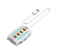 Station d'accueil 10 ports USB avec lumière 120 cm, extension de câble de transfert de données, adaptateur de type C