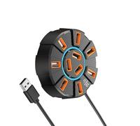Station d'accueil 10 ports USB d'extension pour clavier et ordinateur portable USB 2.0 Hub de transfert de données Cordon 120 cm Hub d'organisation de bureau