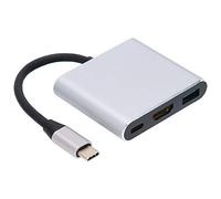 Station d'accueil 3 en 1 Type C Hub Type C vers HDMI Adaptateur USB 3.0 Type C Sortie 4K Charge Rapide Transfert de données simultané pour la Connexion TV du Bureau à Domicile