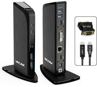 Station D'Accueil 3 Monitors, Usb C/Usb 3.0 Universal Docking Station Displaylink, Avec 4K Hdmi, 2K Hdmi, Dvi, 100W Pd, Gigabit Ethernet, Usb 3.0, Usb C Audio/Mic Pour Mac Windows.