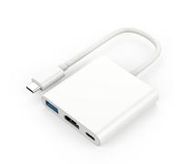 Station d'accueil 4K 30Hz 3 en 1 sans retard PD vers HDMI Adaptateur pour téléphone portable/ordinateur portable Port HDM Type-C USB 3.0 Support pour charge rapide 100 W Compatible avec