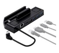 Station d'accueil 6 en 1 Support de concentrateur de station d'accueil TV avec port LAN RJ45 pour Steam Deck/Nintendo Switch/ OLED G
