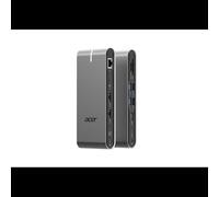 Station d'accueil Acer HP.DSCAB.022 filaire USB 3.2 Gen 1 Type-C Argent - USB Power Delivery 100W, HDMI, DisplayPort, Ethernet Gigabit, Lecteur MicroSD