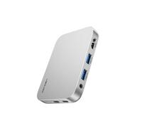 Station d'accueil Adaptateur Multiport magnétique USB C Hub Type C 4K HDMI M 2 boîtier SSD 10 Gbps PD100W M2 NVME SATA 5 en 1 Compatible avec(Silvery)